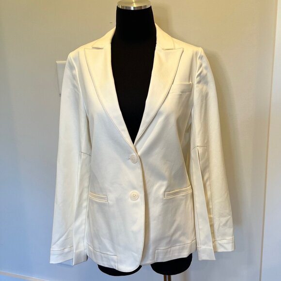 NWT TWP Boyfriend blazer w hush sleeves sz S off white